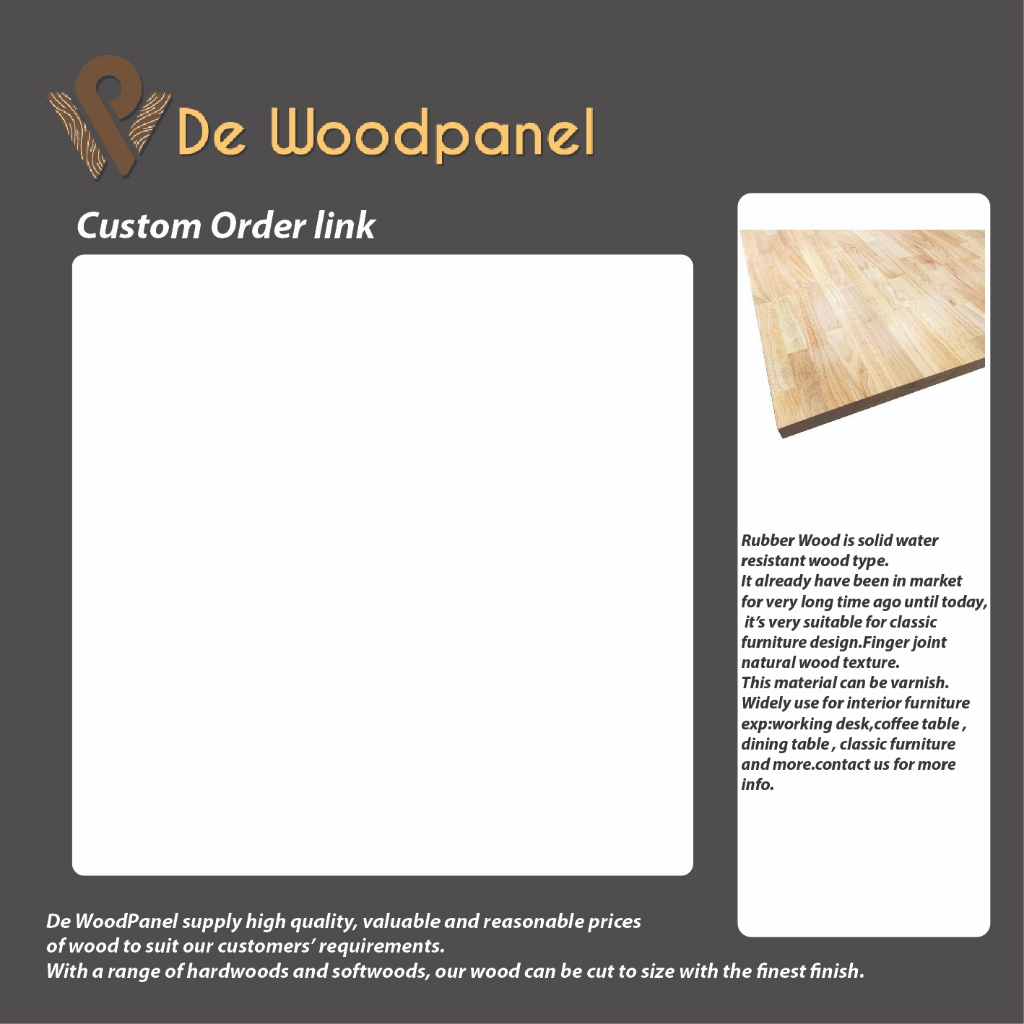 Block board and rubber wood custom size