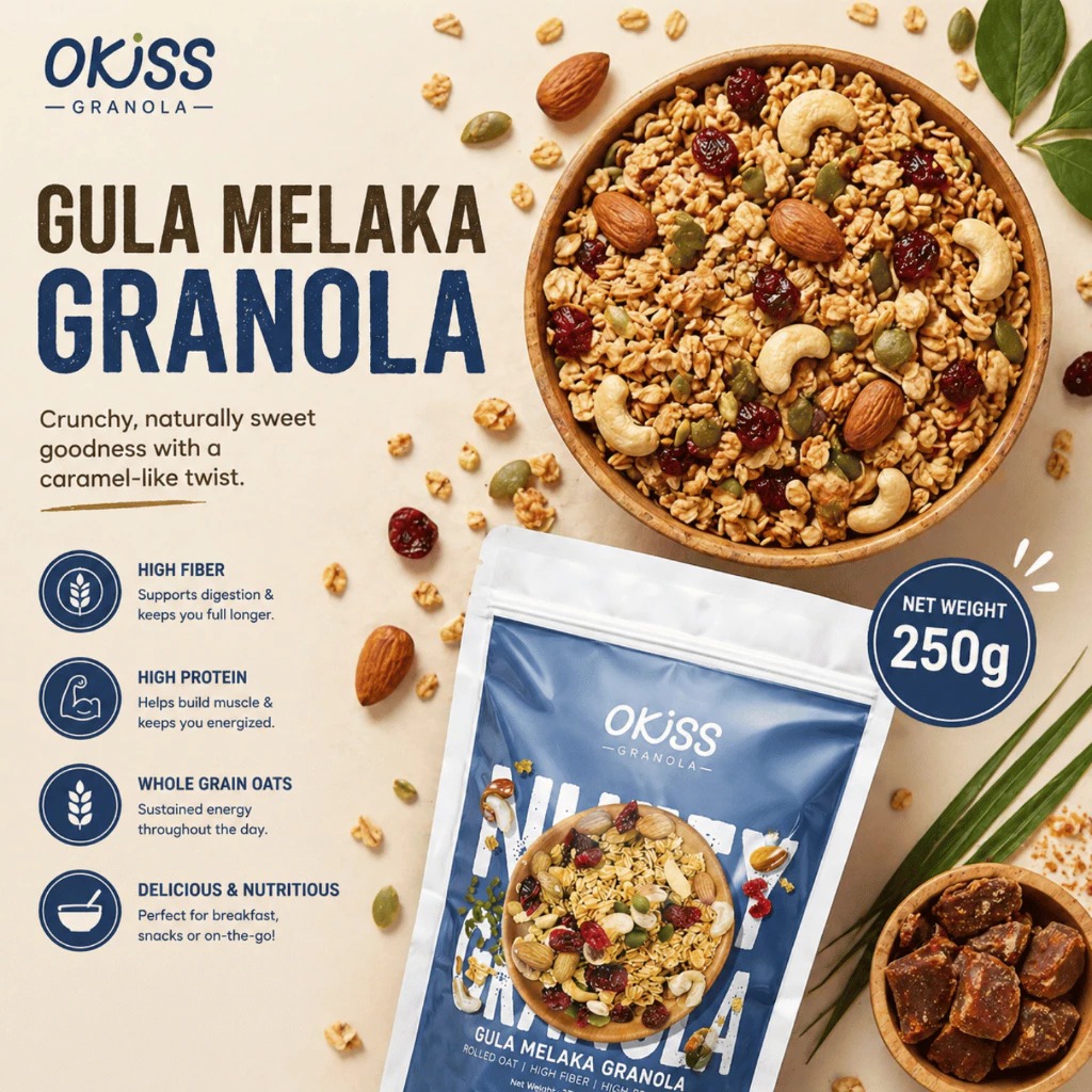 Okiss Gula Melaka and Mixed Nuts Granola 250g