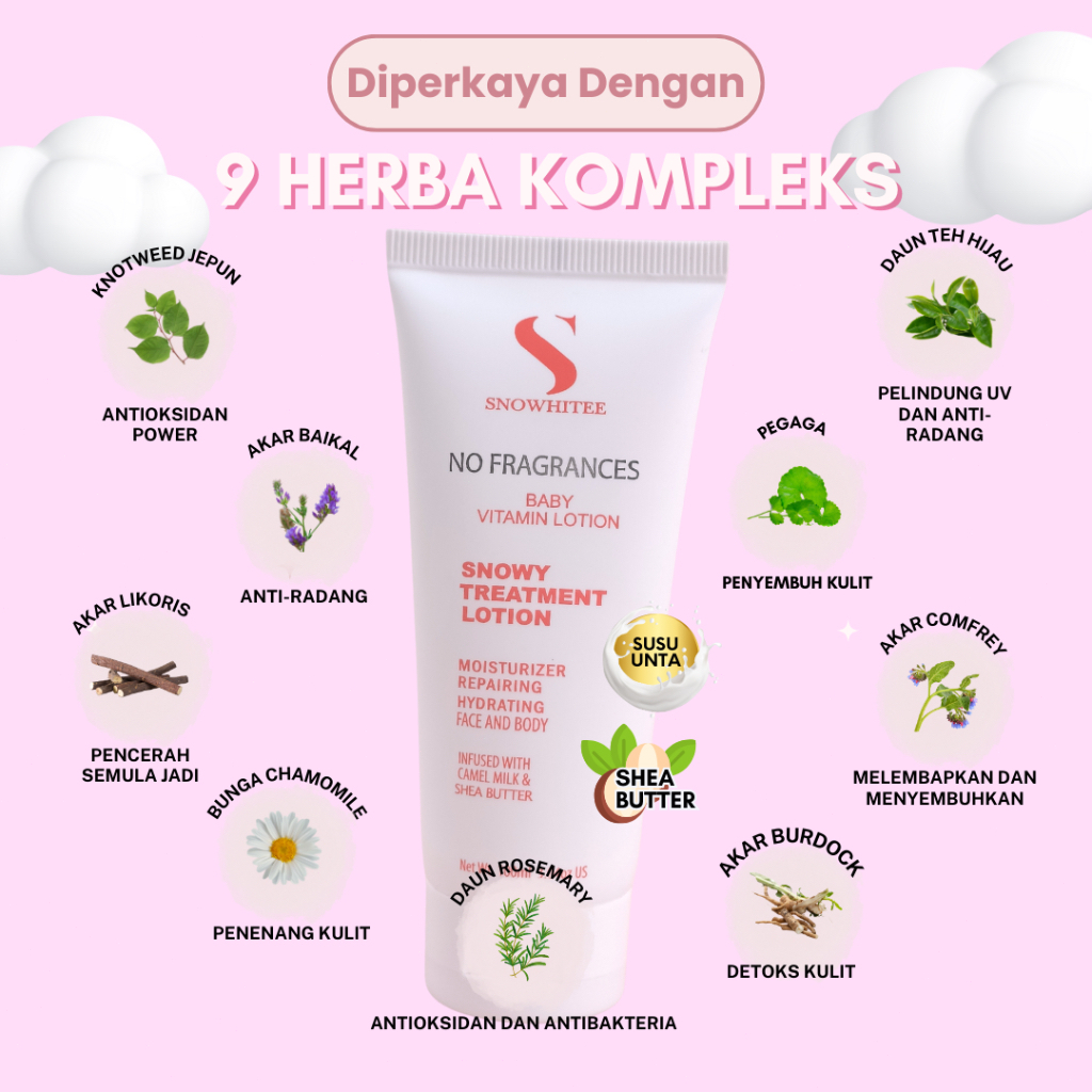 SNOWHITEE Treatment Lotion Susu Unta Merawat Masalah Kulit Eczema Sel Kulit Mati