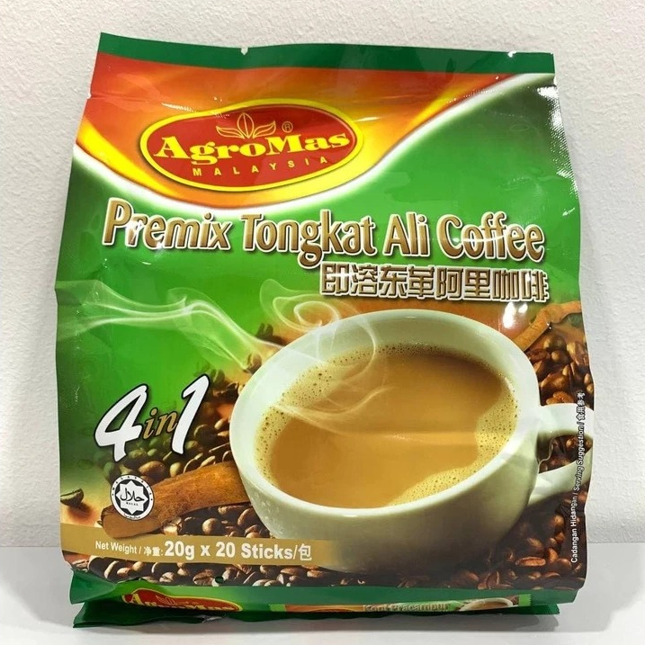 (Agromas) Kopi Pracampur Dengan Tongkat Ali 20gX20pek / Kopi Tongkat Ali Premium / Produk Malaysia