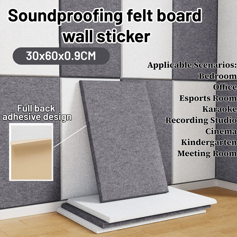 Acoustic Panel Home Bedroom Wall Sticker Home Decor Sound Absorbing Panel For Recording Studio 30x60cm Soundproof Panel