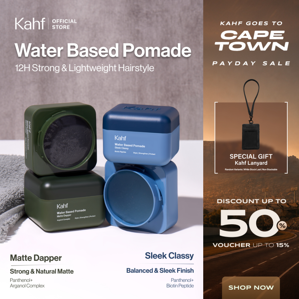 [PAYDAY SALE] Kahf Water Based Pomade -12h Strong Hair Styling Product - Easy Wash Easy Application