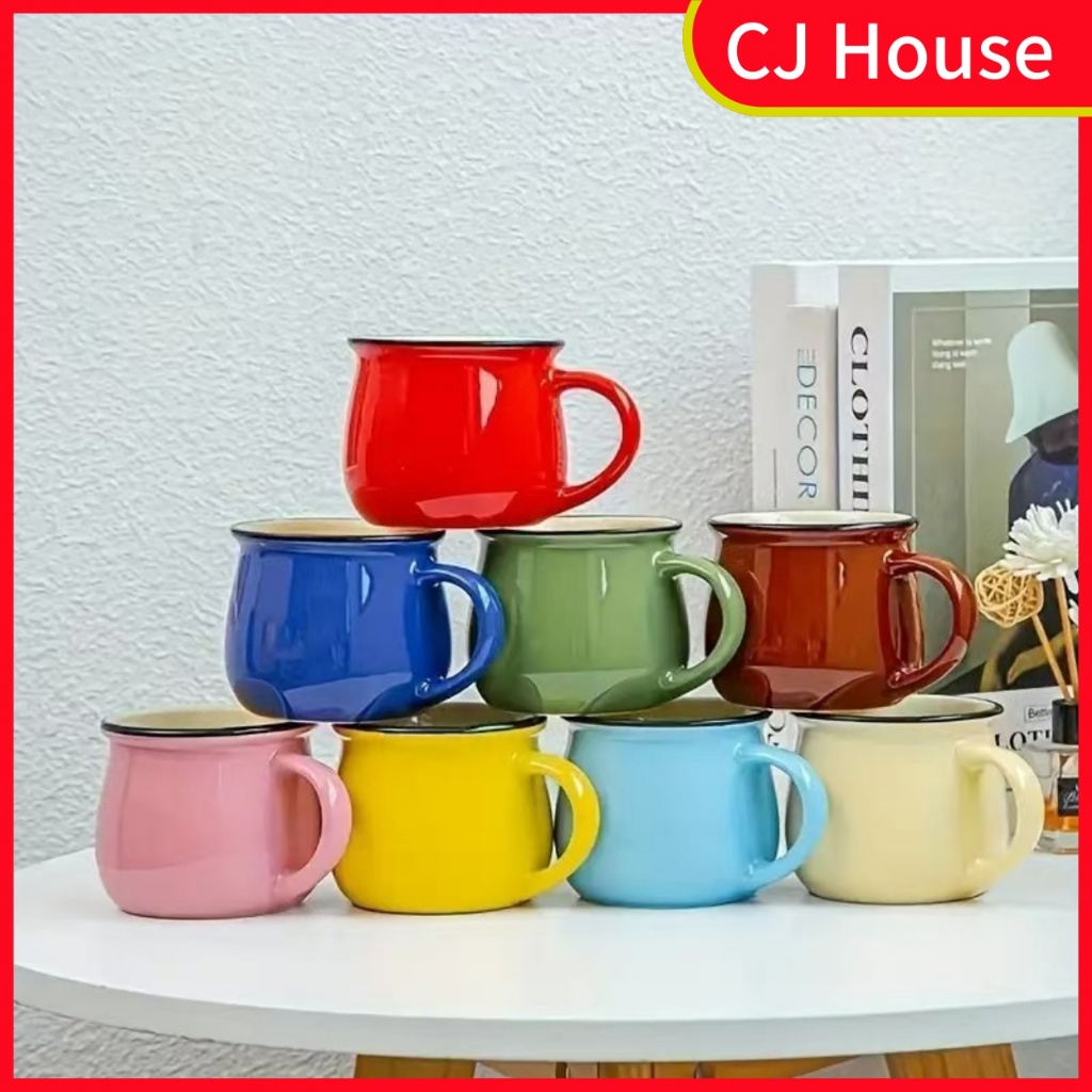 350ml Ceramic Mug Coffee Cup Water Cup Milk Cup Cute Cartoon Cup Macaron Cup Birthday Gift | Keramik Cawan_KC20008