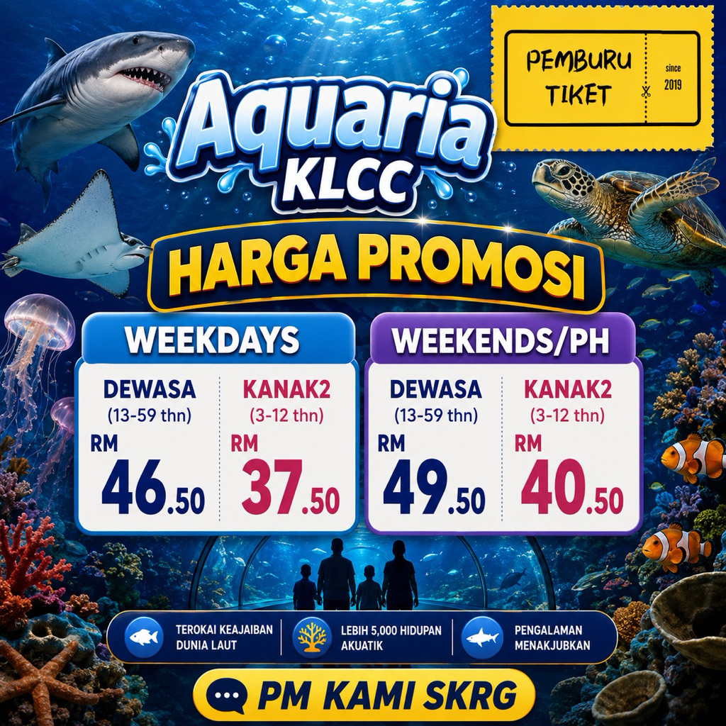 [PM HARGA PROMO] Aquaria KLCC E-Tiket