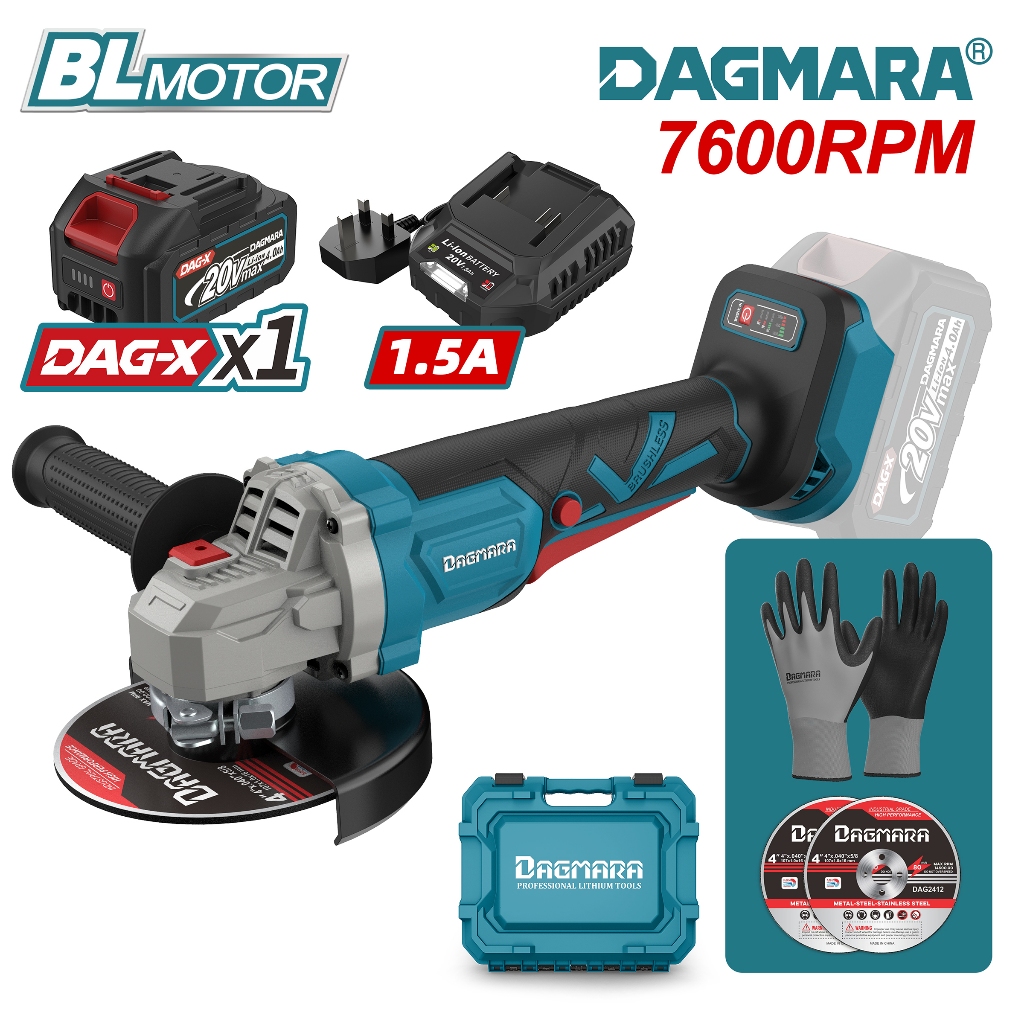Dagmara DAG02 100mm Cordless Angle Grinder Brushless Grinder Cutting Machine Grinding Machine Battery MAKITA