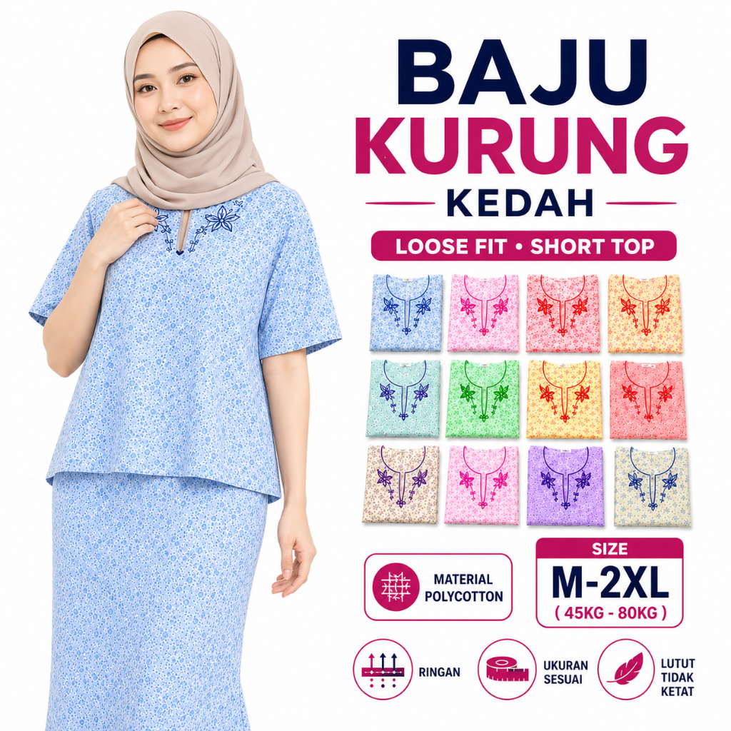 [M-2XL] Baju Kurung Kedah/ Baju Kedah Batik/ Baju Opah Plus Size/ Baju Kedah Opah/ Baju Kedah Murah