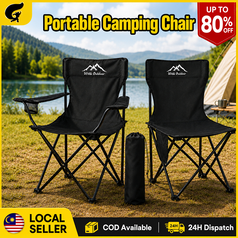 Kerusi Lipat Camping Chair Foldable Chair with Armrest Outdoor And Indoor Use Portable Fishing Chair Beach Chair