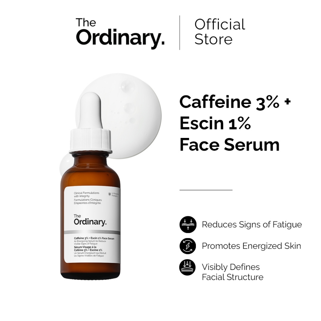 The Ordinary Caffeine 3% + Escin 1% Face Serum 30mL | For Dull Skin, Visibly Tones and Tightens