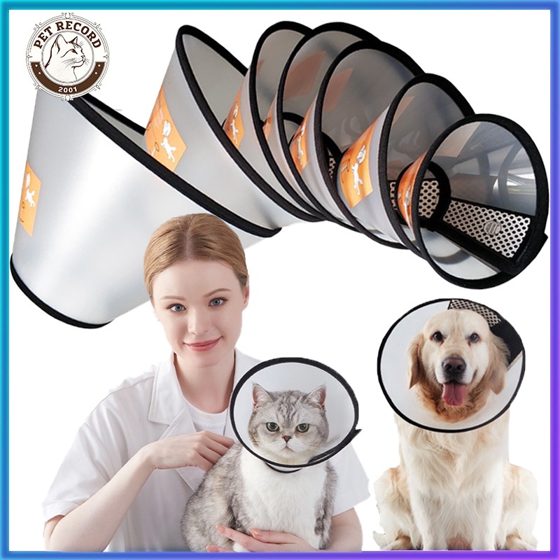 Pet Elizabeth Cone Collar Dog Cat Cone Adjustable Safety Collar Pet Protective Head Cover Anti Bite