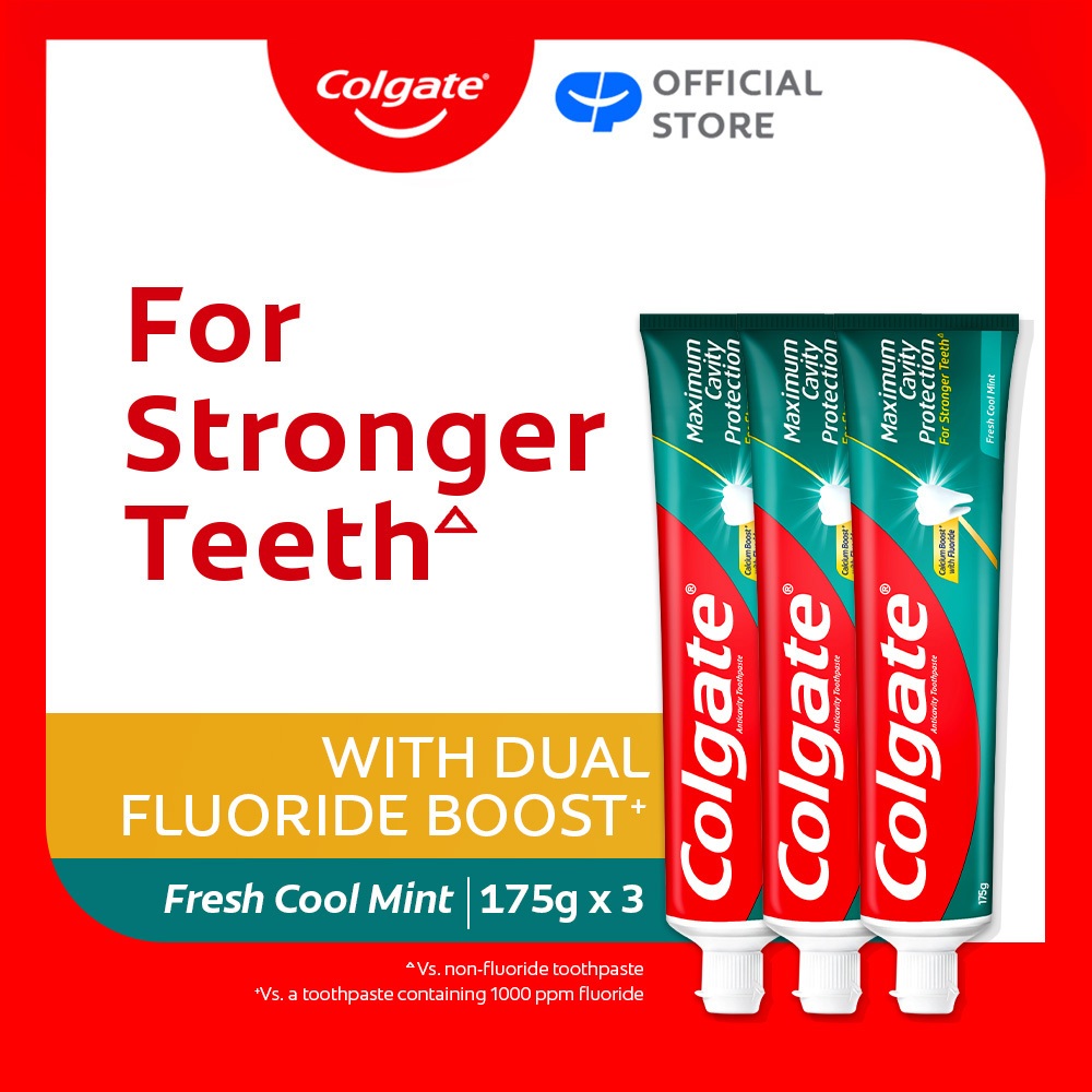 [Bundle of 3] Colgate Maximum Cavity Protection Fresh Cool Mint Toothpaste 175g