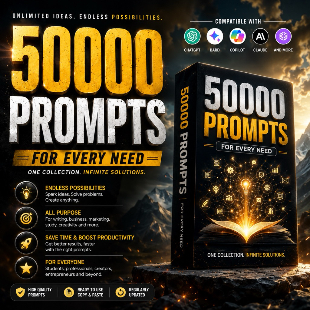 50,000 Brochure Design Prompts – Ultimate AI Prompt Collection for Stunning Marketing Materials