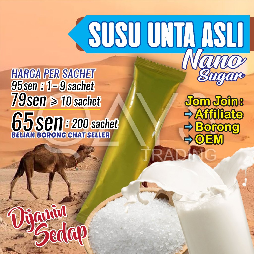Lelong U11 SUSU UNTA ASLI Nano Sugar Brand Popular & Sedap