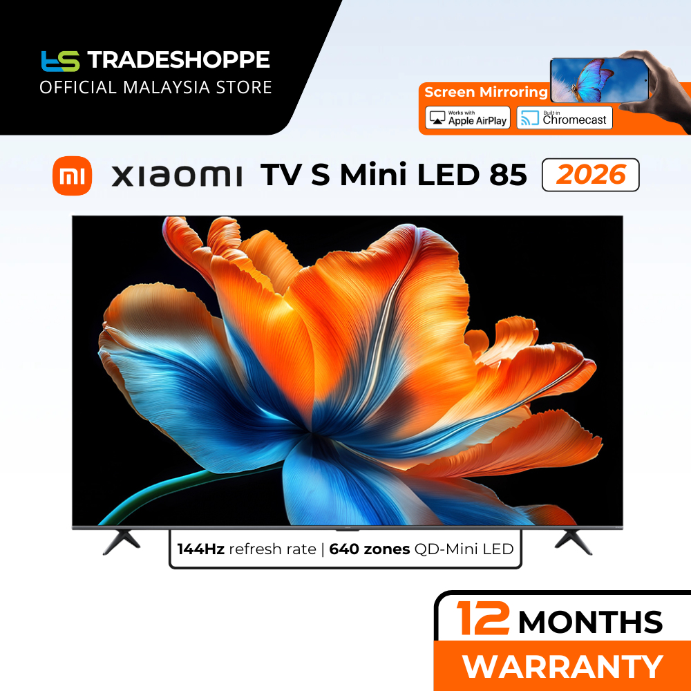 Xiaomi TV S Mini LED 85 2026 - 3+32GB Large Memory | Wi-Fi 6 Fast Connection | 144Hz Refresh Rate