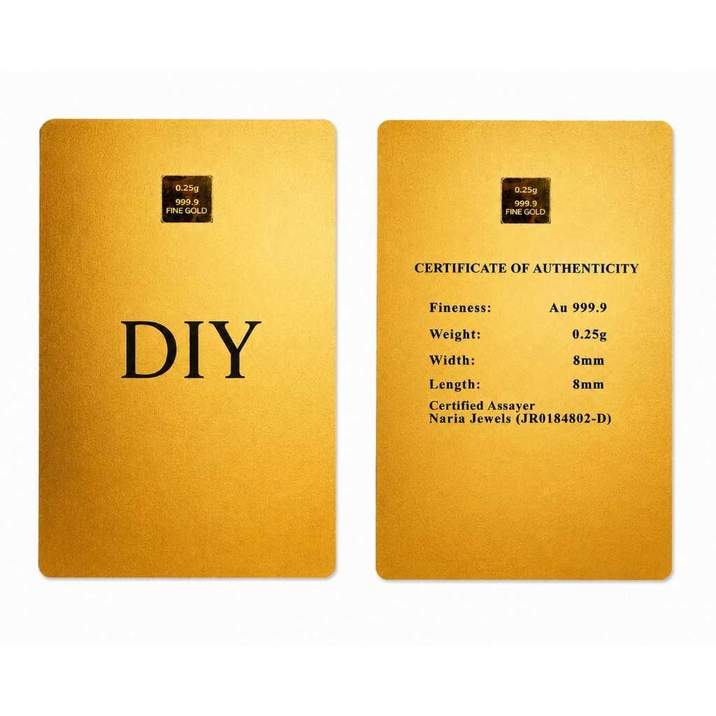 【DIY】Naria 999.9/24K Gold Bar 0.25gm Custom Design DIY Gold Bar Pelaburan Emas&hellip;