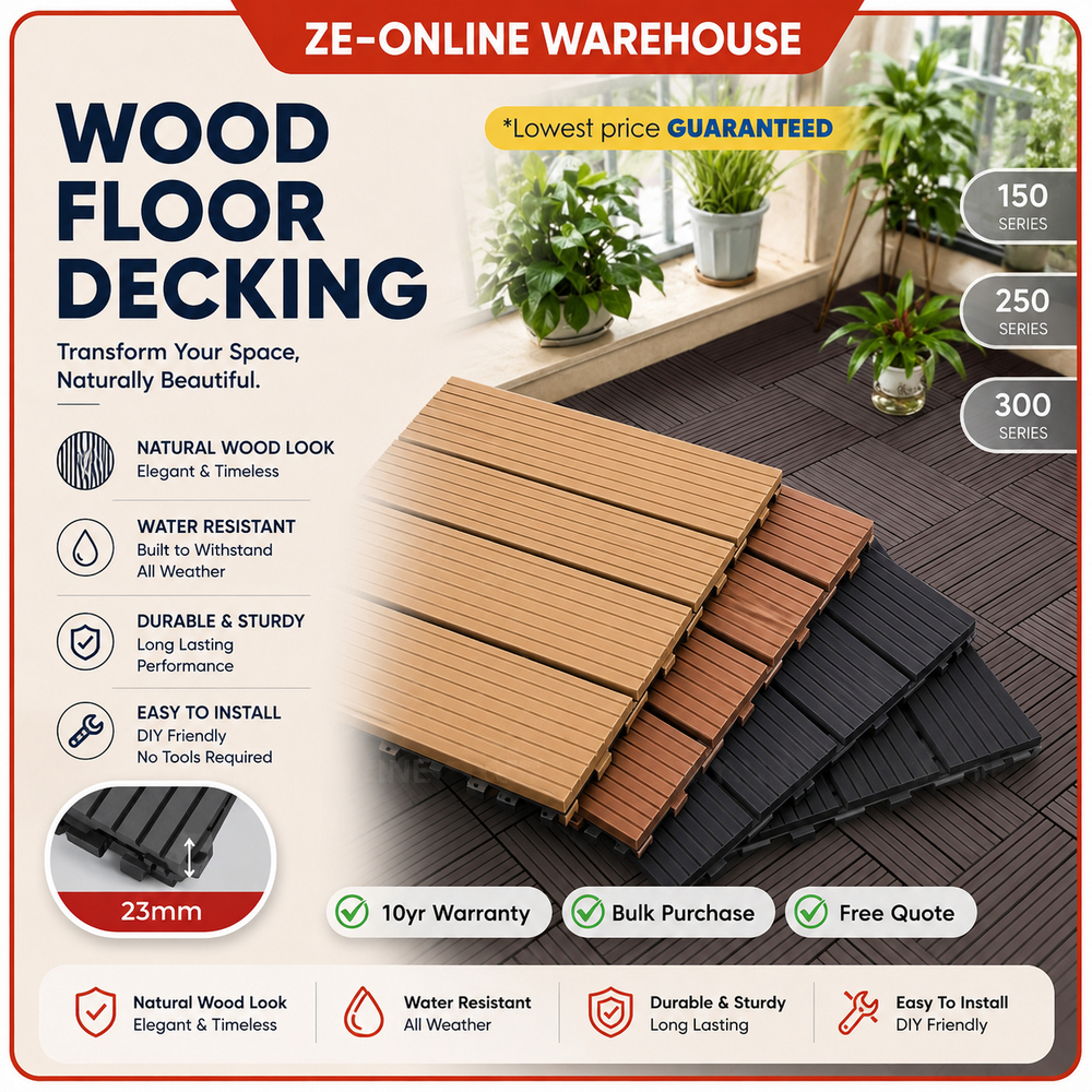 Heavy Duty Wood Floor Deck WPC Outdoor Garden Decoration Tiles Balcony Decking Lantai Papan Kayu 地板