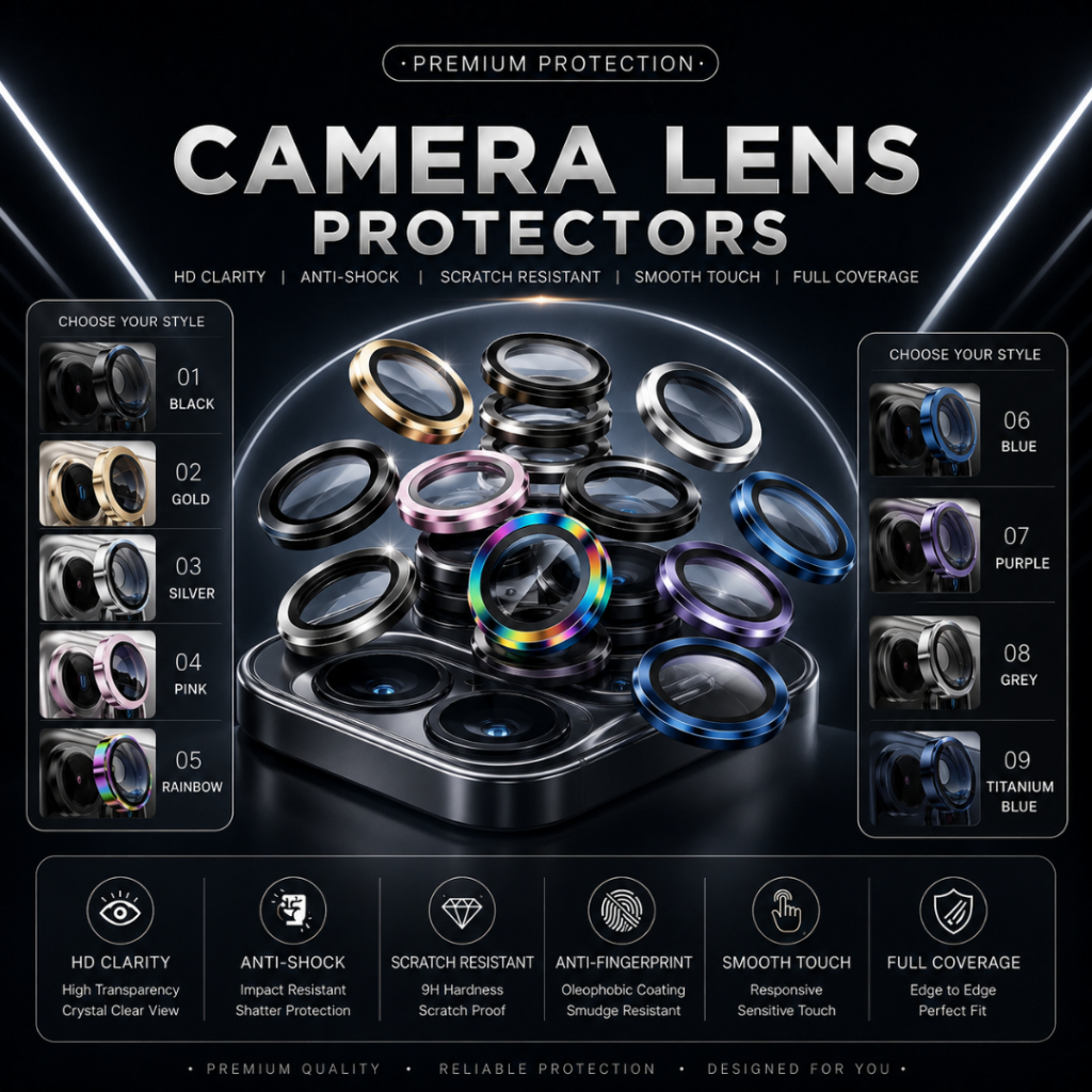 Sapphire Camera Lens Compatible with iPhone 17 16 15 14 13 12 11 Pro Max 16 15 14 Plus 17 AIR Lens Protector Ring Metal
