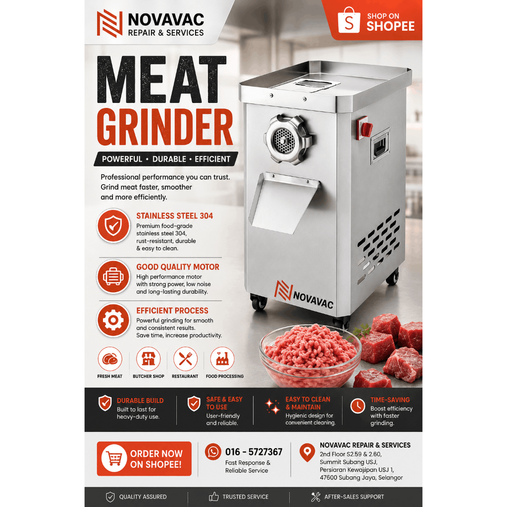 Commercial Stainless Steel 304 Meat Grinder Machine | Heavy Duty Meat Mincer | 304不锈钢商用绞肉机 | Mesin Pengisar Daging