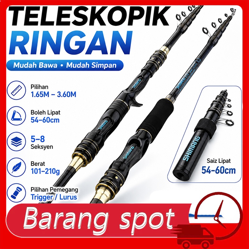 Joran Pancing Teleskopik Joran Pancing Spinning Joran Pancing Karpa Mudah Alih Joran Pancing