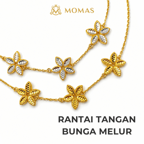 MOMAS RANTAI TANGAN BUNGA MELUR 5D Emas 916 Tulen Rantai Tangan Emas 916 Rantai Tangan Emas 916 Tulen Emas 916 Viral
