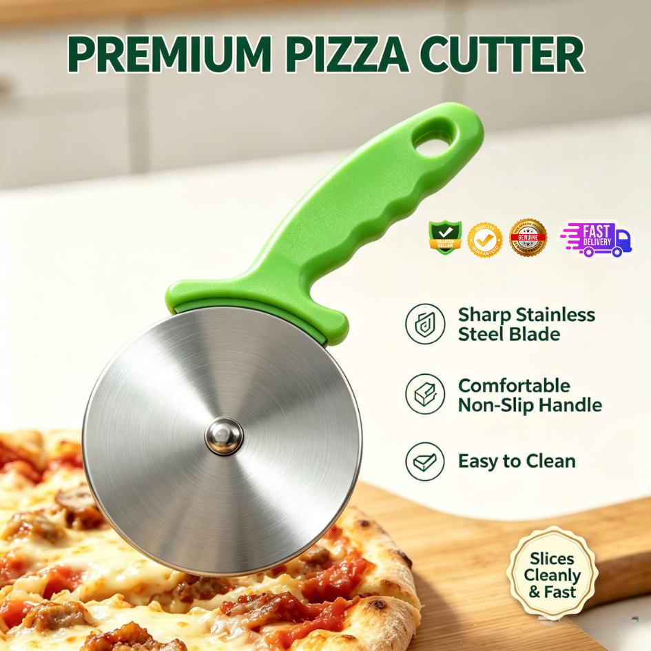 Stainless Steel Pizza Cutter Wheel Plastic Handle Pizza Slicer Pizza Cutting Tool/pemotong pizza/roda pemotong pizza9.6C