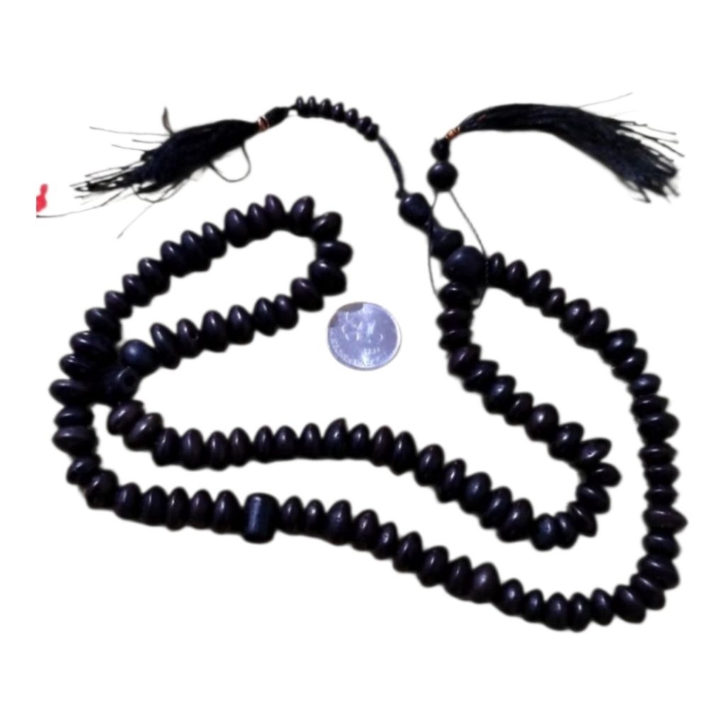 Tasbih Kayu Mulung Besar 7mm Hitam dan Meroon 99Biji Dan 33 biji