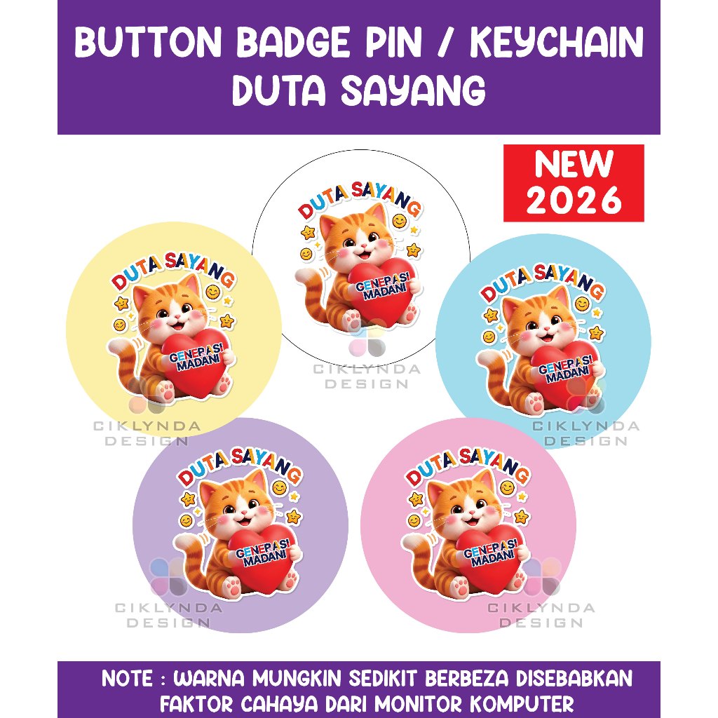 BUTTON BADGE SAFETY PIN - DUTA SAYANG