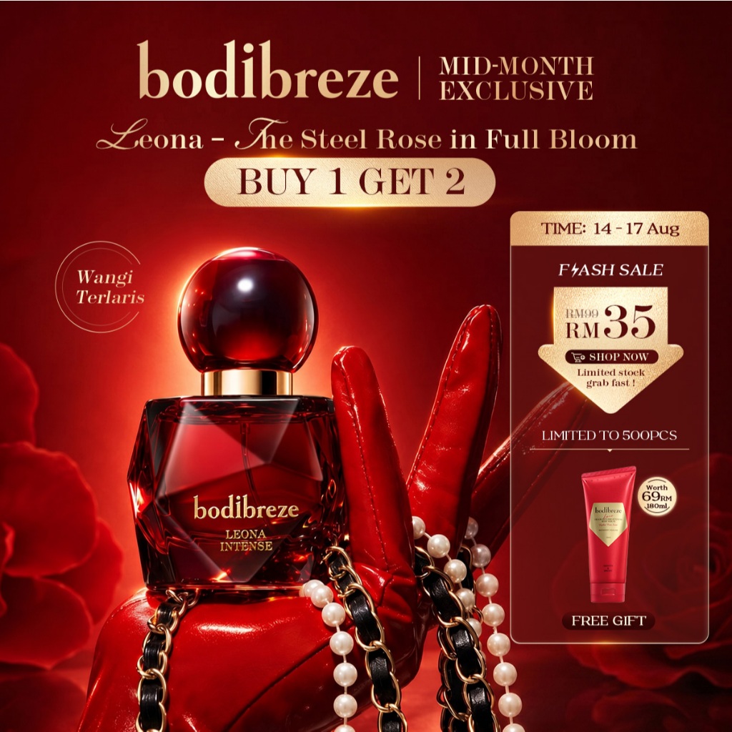 [Wangi Terlaris] Bodibreze Leona Eau De Parfum 30ml | Women Perfume Floral Woody Fragrance Lychee Rose Vanilla Long-Last