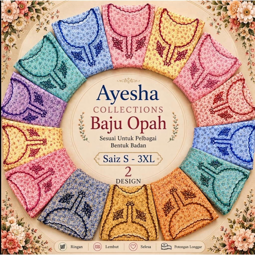 Baju Opah Sulam/Baju Kedah [ S to 3XL ]