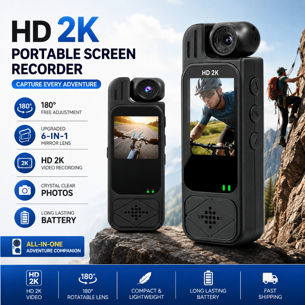 1080P HD Body Camera 2K Audio Video Recorder Mini Wearable Camcorder Magnetic Clip for Travel & Outdoor Use