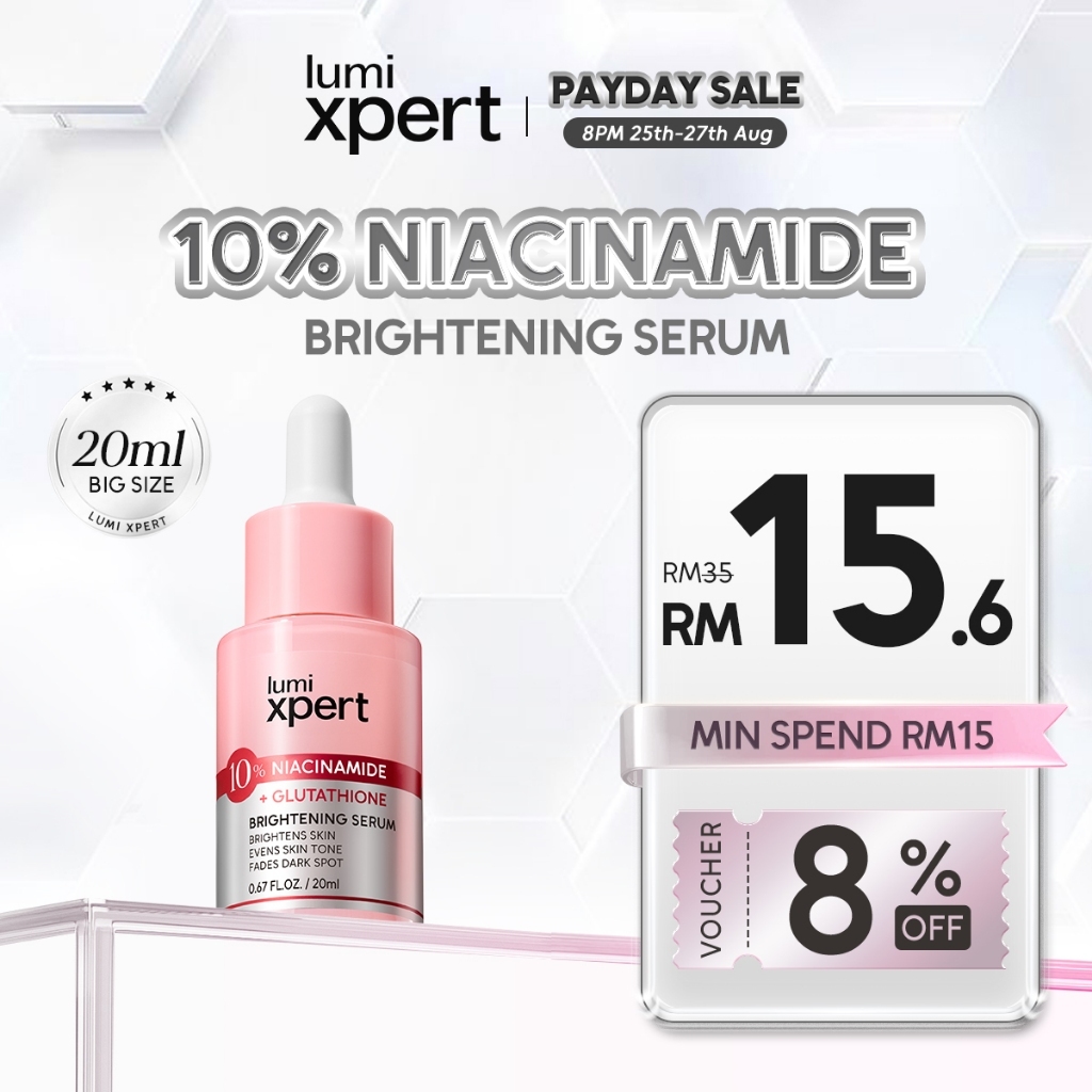 Lumixpert 10% Niacinamide Brightening Serum 20ml Glowing Essence Even Out Skin Tone Improve Dullness Whitening Skincare