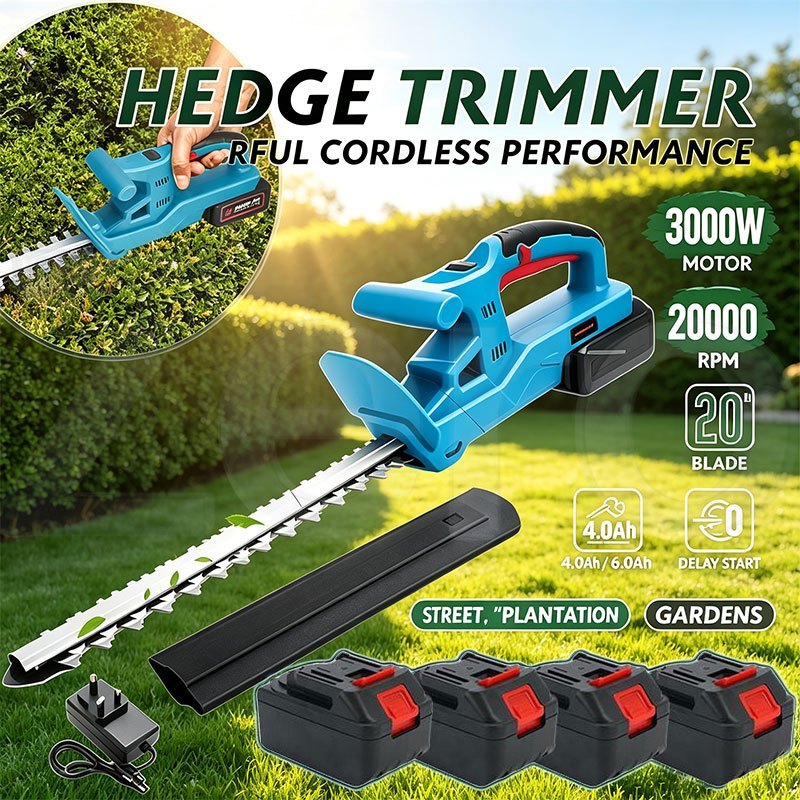 Cordless Hedge Trimmer Electric Garden Trimmer Tree Flower Cutter Battery Powered Garden Tool Mesin Pokok Mesin Potong