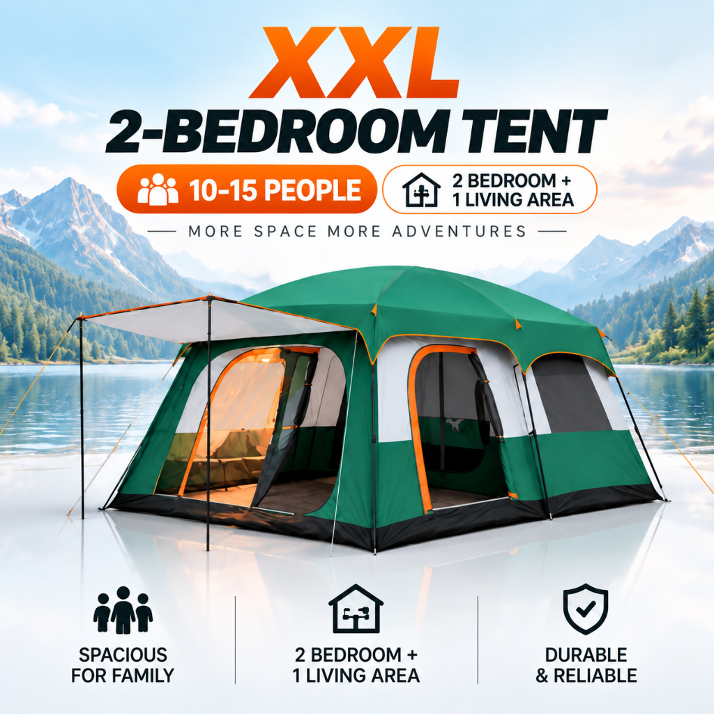khemah camping Tent 10–15 Person Waterproof Foldable Portable Outdoor Tent Large Family for Camping Picnic Travel