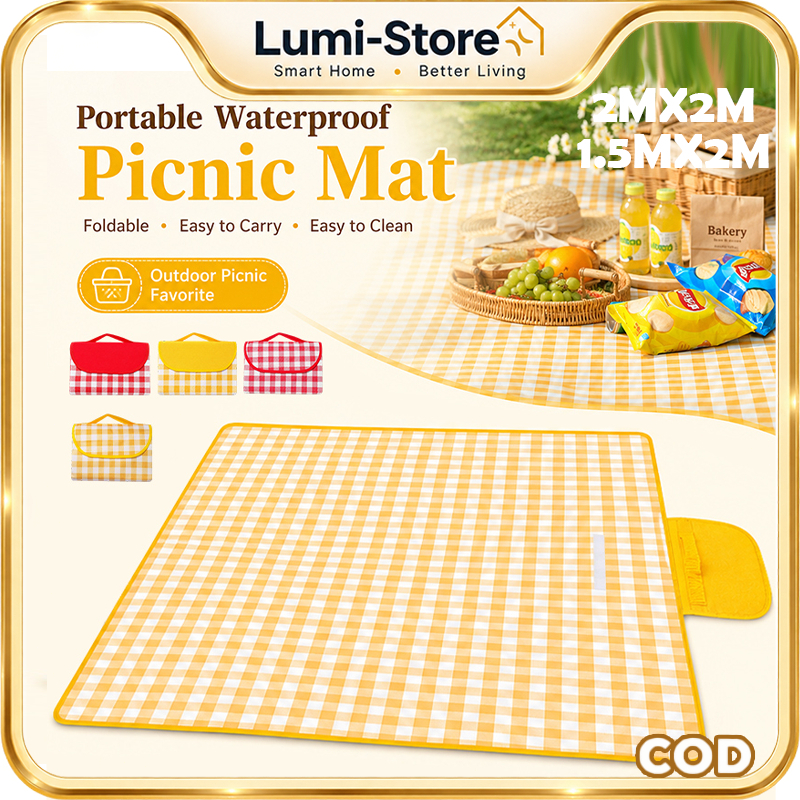 Lumi Waterproof Picnic Mat 200x150cm 200x200cm Foldable Outdoor Camping Beach Blanket野餐垫