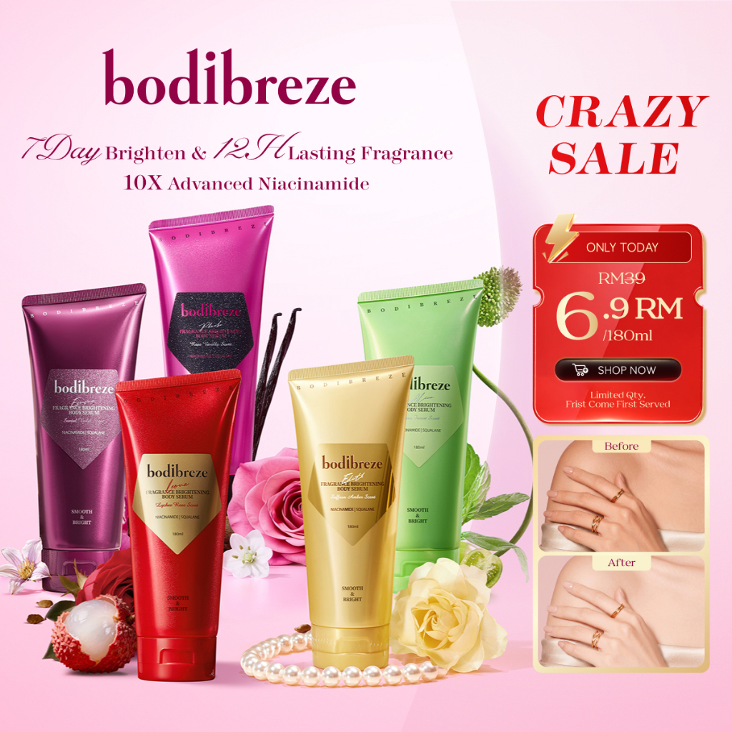 [SALE 300ml ONLY 9.9] Bodibreze Fragrance Brightening Body Serum 5 Wangi | Cerah · Cepat Meresap Tahan Lama Niacinamide