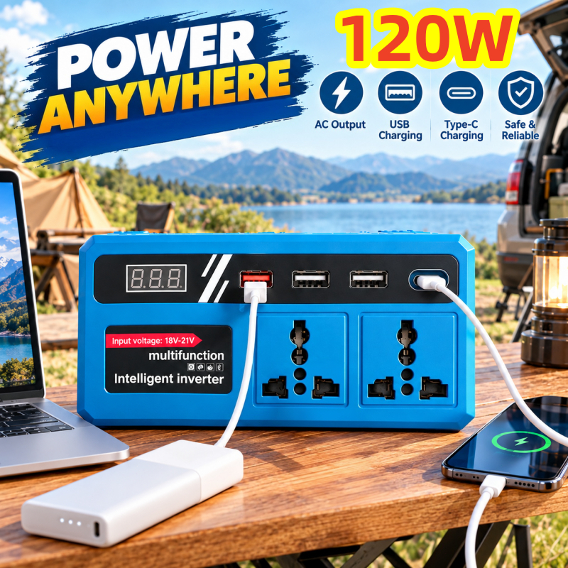 inverter LED Power Inverters Dual USB,AC Outlet and Type-C 20v to 220v Power Inverters