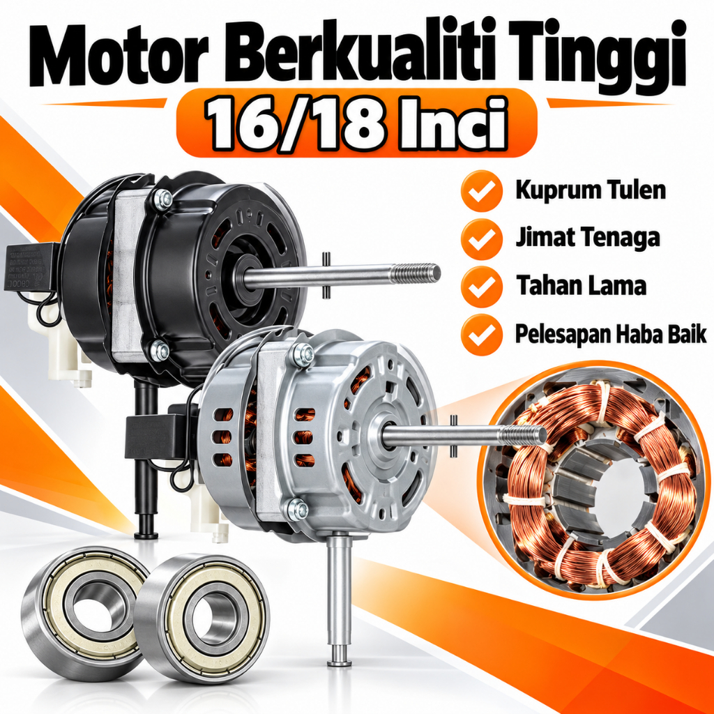 220V Universal 16/18 Inch Stand Fan Motor / Table Fan Motor Shake Head Fan Accessories【Ready Stock】