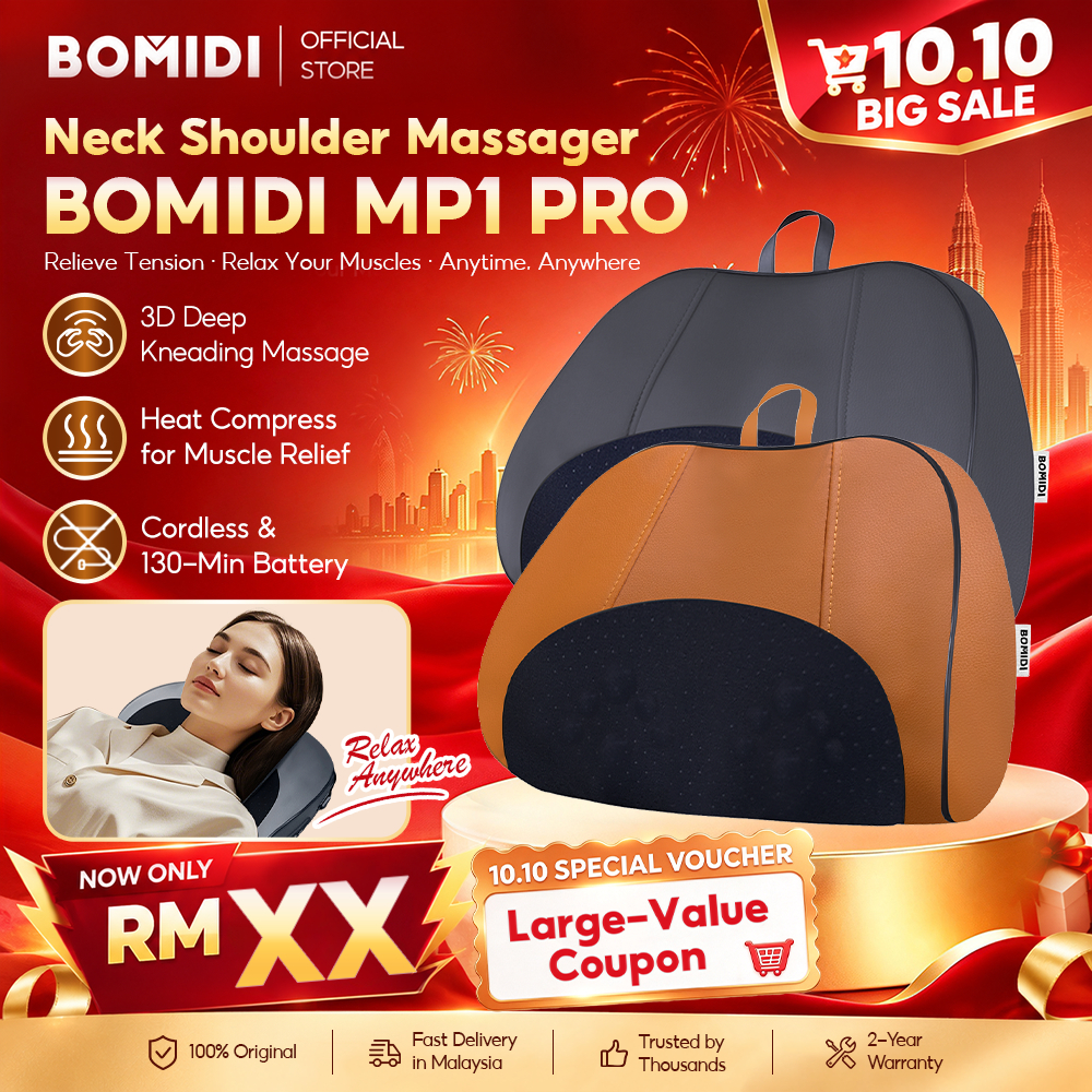 BOMIDI Multifunction Massage Pillow MP1PRO Electric Wireless Neck Massager Hot Compress Cervical Spine Waist Massager