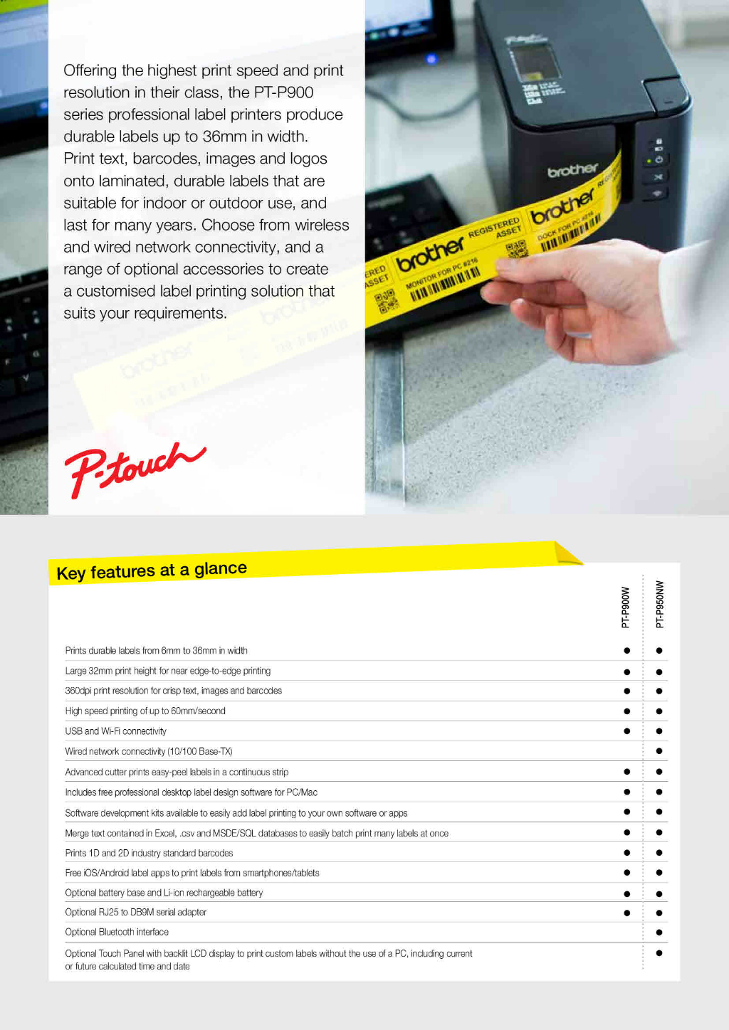 専門ショップ LUXS  店Brother PT-P900 Desktop Thermal Transfer Printer  Monochrome Label Print