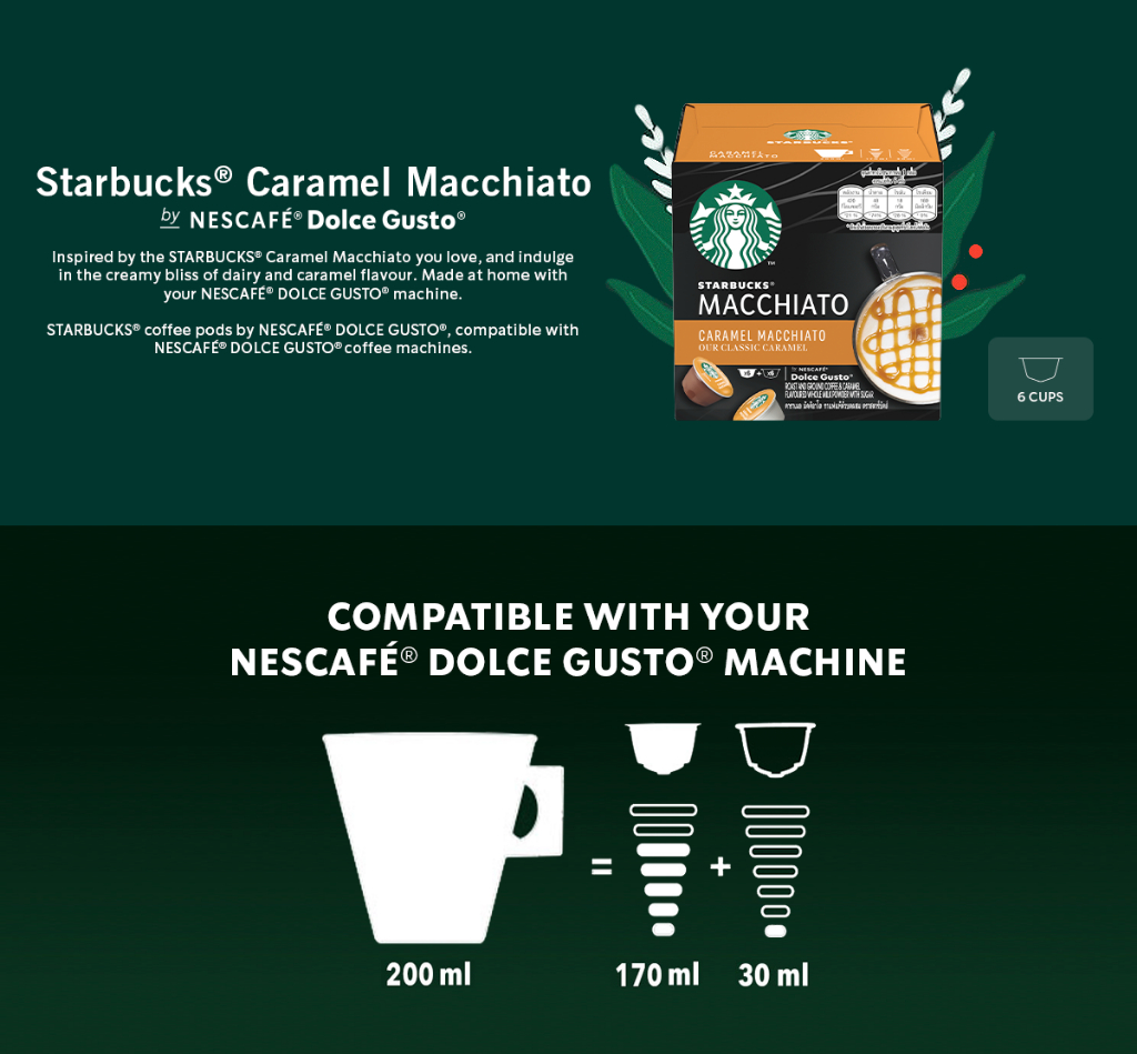 Starbucks® Caramel Macchiato By NESCAFÉ® Dolce Gusto® (12 Capsules Per – Visionary  Solutions Sdn Bhd