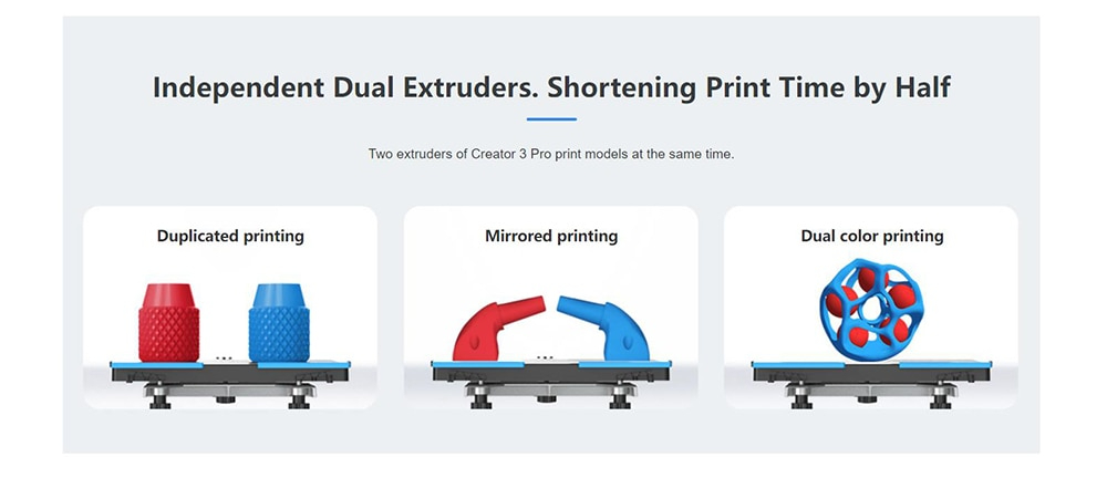 Flashforge creator 3 pro professional idex enclosed 3d printer independent dual extruder rapid temperature rise max 320℃