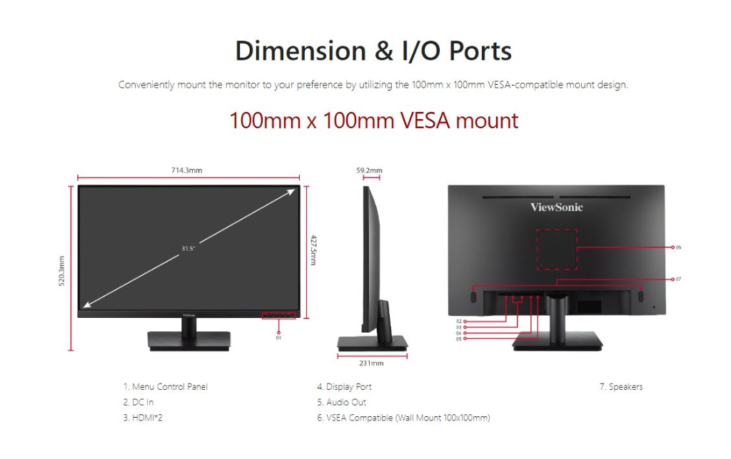 ViewSonic VA3209-2K-MHD - écran LED - 32 (VA3209-2K-MHD)