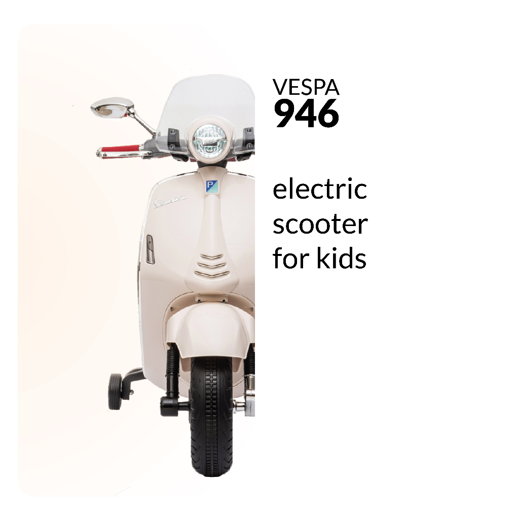 Scooter électrique bleu pour enfants avec parebrise Vespa 946