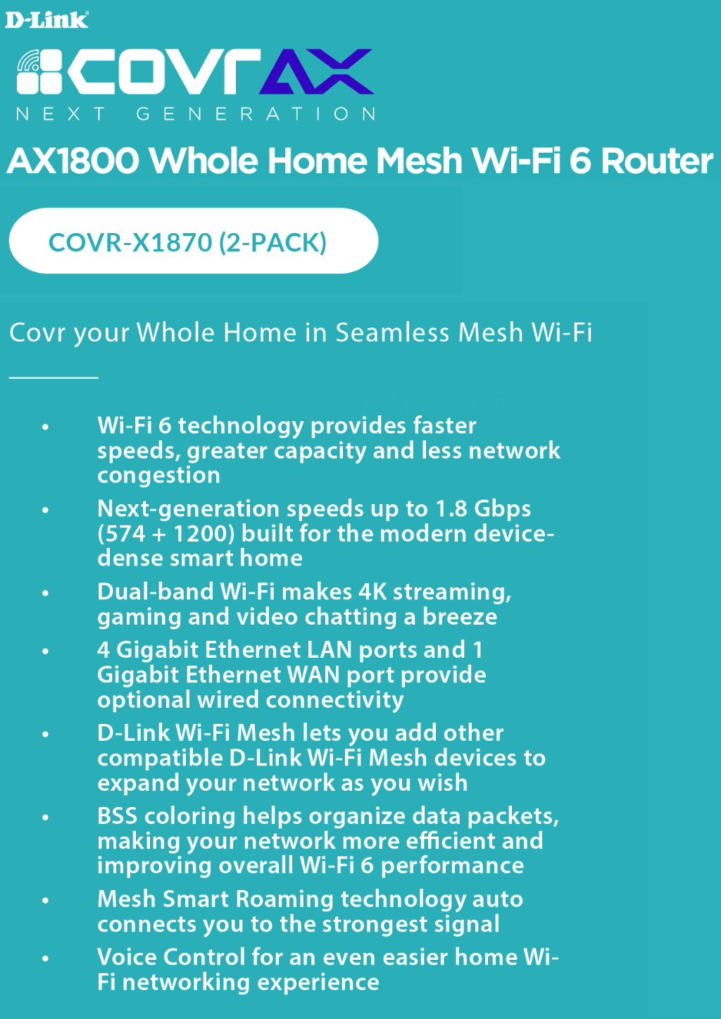 COVR AX1800 Whole Home Wi-Fi 6 Mesh System Singapore