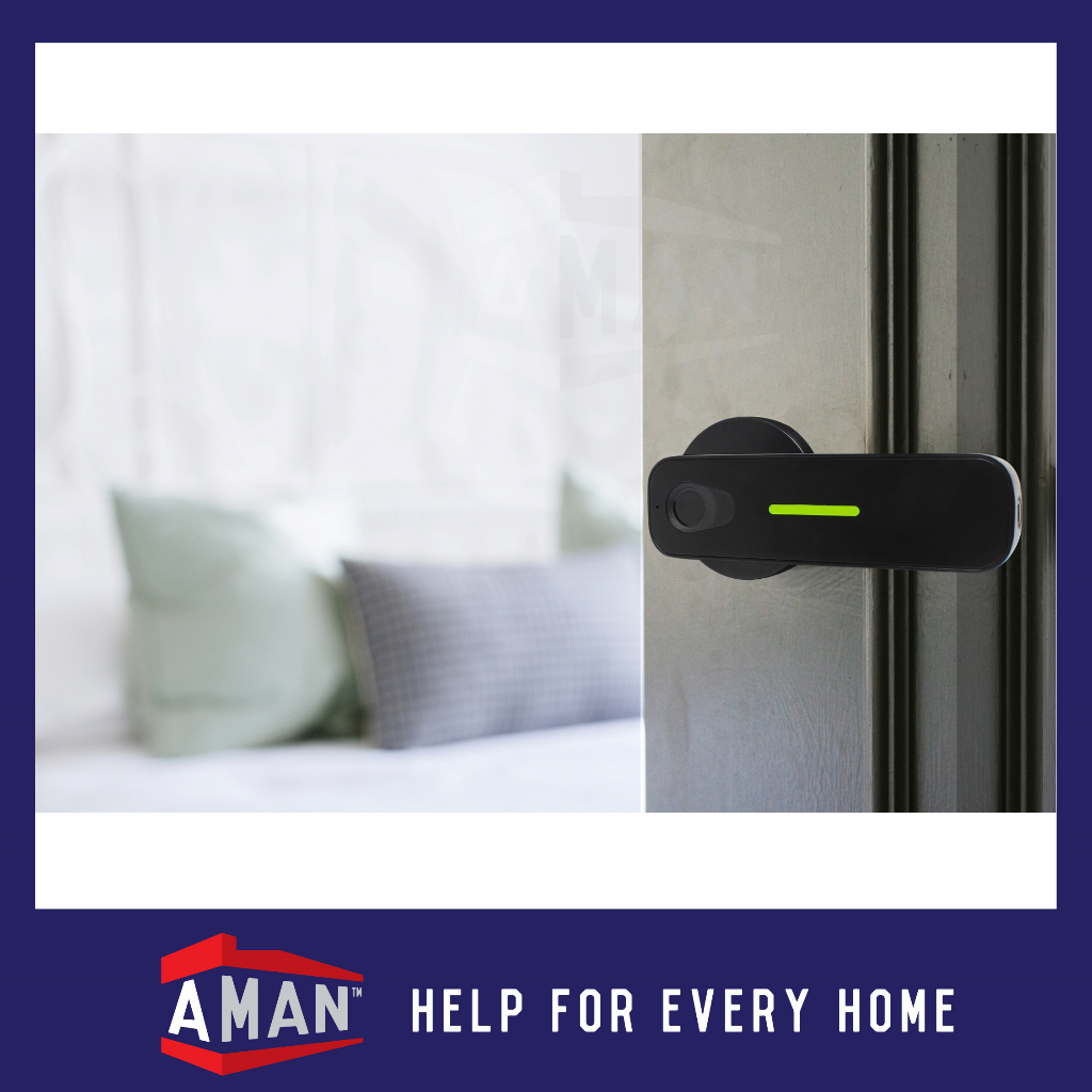 AMAN Biometric Lever Lock Set Fingerprint Smart Door Lock Set Thumprint