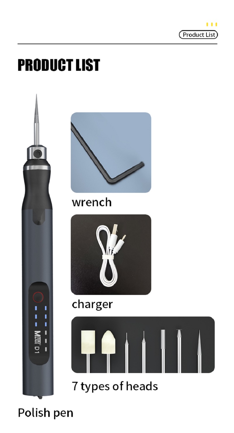 Maant d1 smart rechargable electric grinding pen polishing cutting carving disassembly dspiae dispae