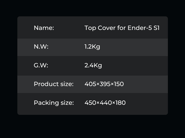 Ender-5 s1 ender5 acrylic top cover upgrade kit 3d printer parts enclosure dust proof noise reduce high temp print