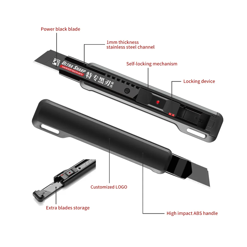 Ultra sharp utility knife high quality for box opener black pocket 3d printer