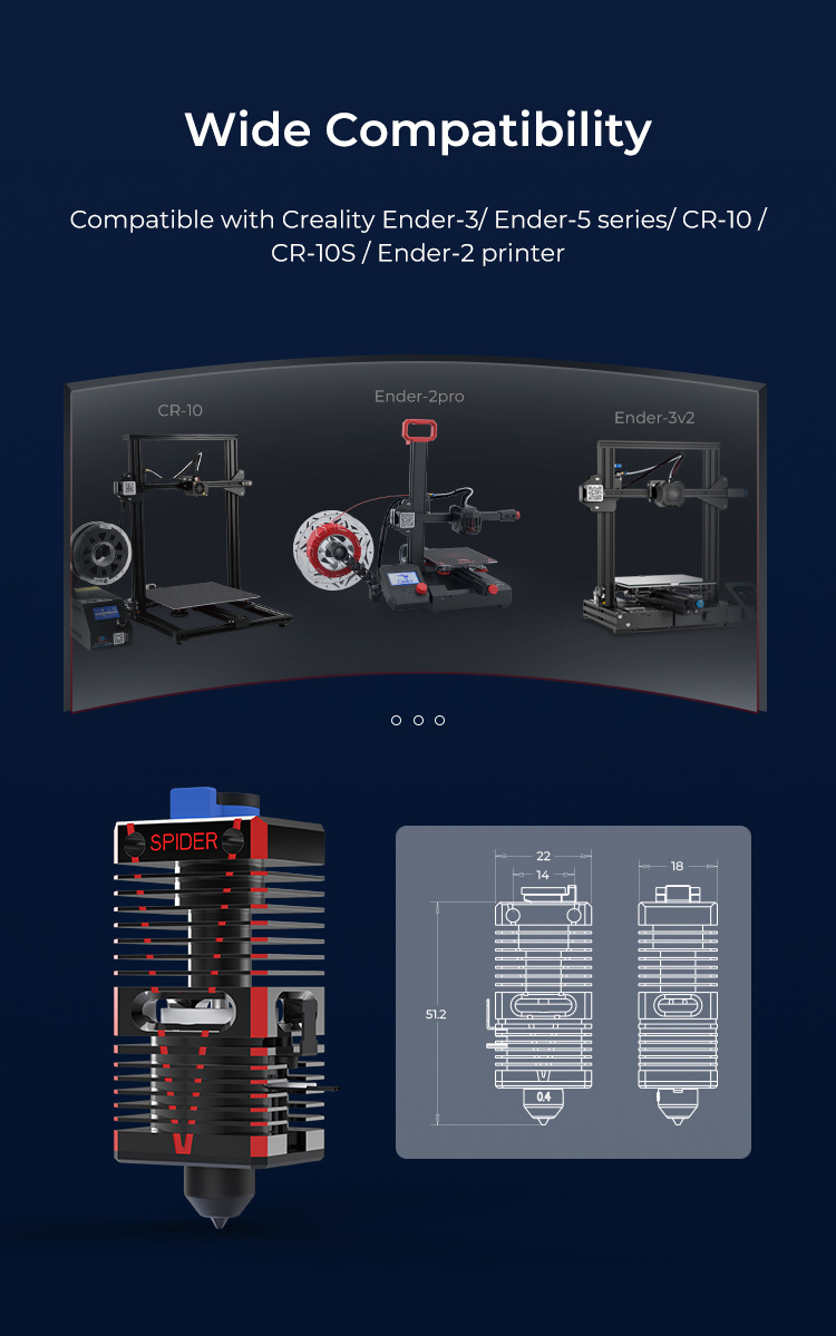Creality spider ceramic high temperature hotend