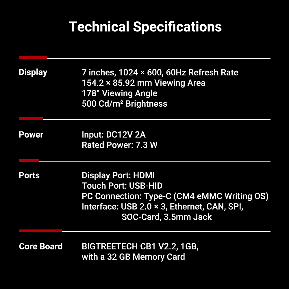 Bigtreetech pad 7 with pre-installed cb1 core board for running klipper