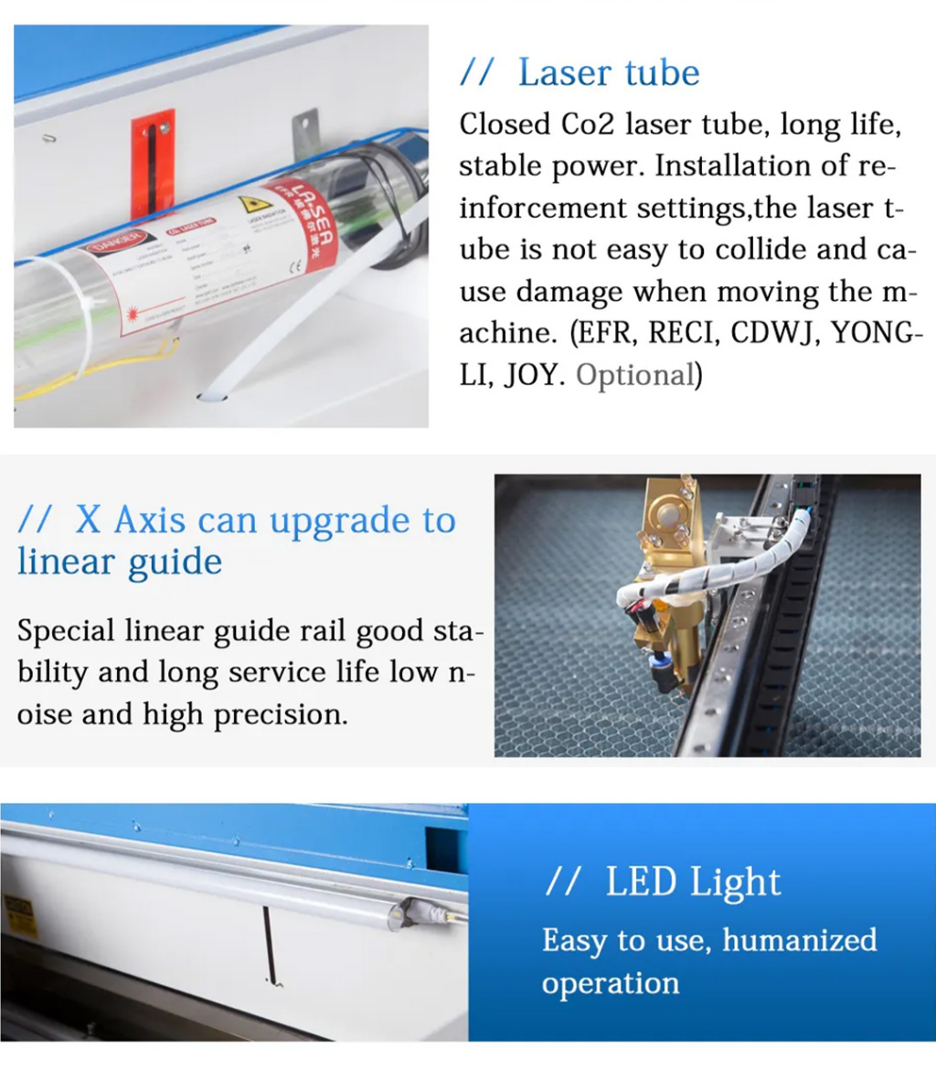 4060 ruida co2 laser cutting machine for acrylic, fabric, rubber, wood, glass 50w engraving and cutting power craft